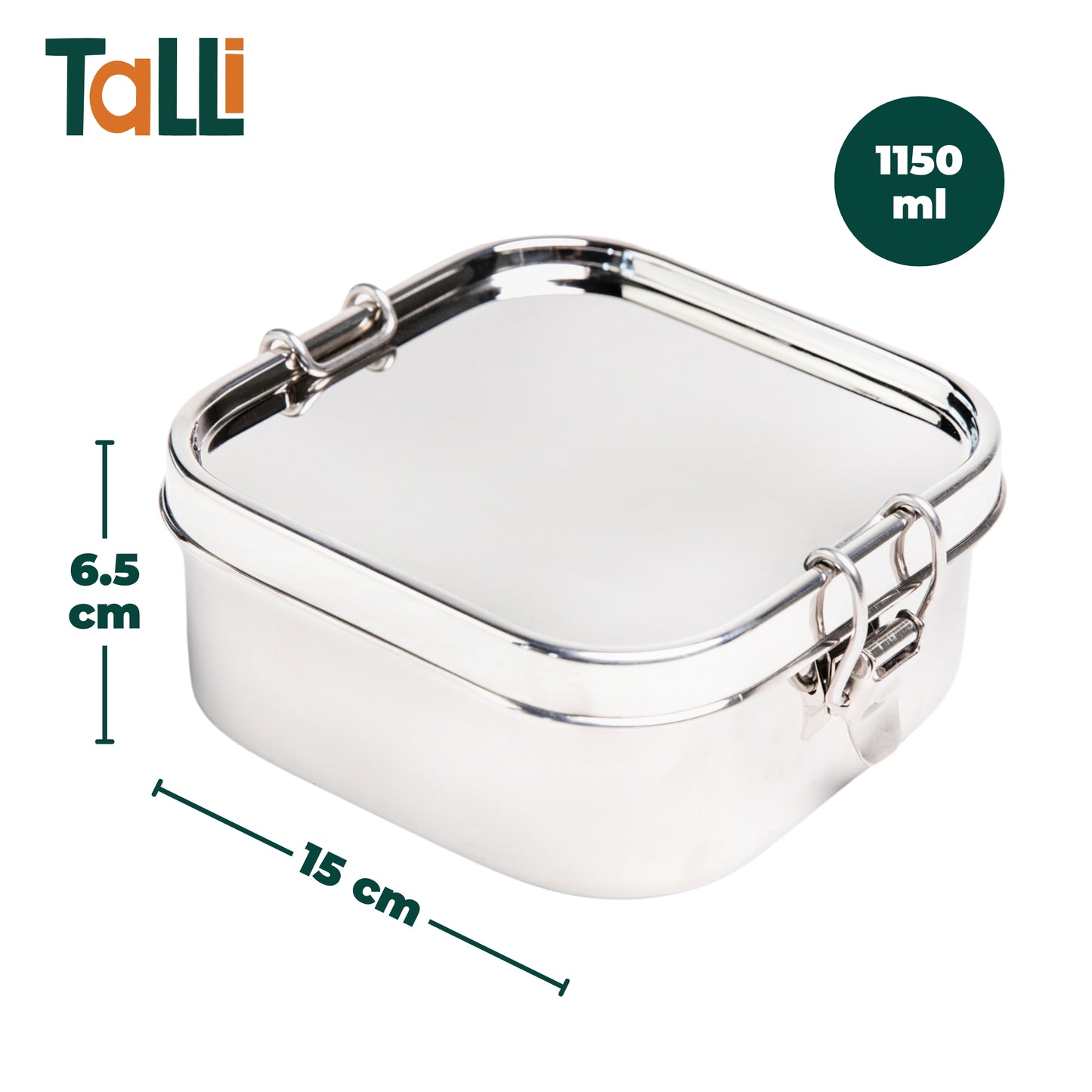 RVS Lunchbox Lekvrij Vierkant
