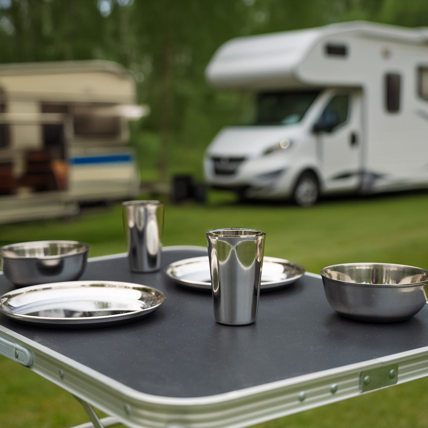 Roestvrijstalen (RVS) Camping Set (5 Personen)