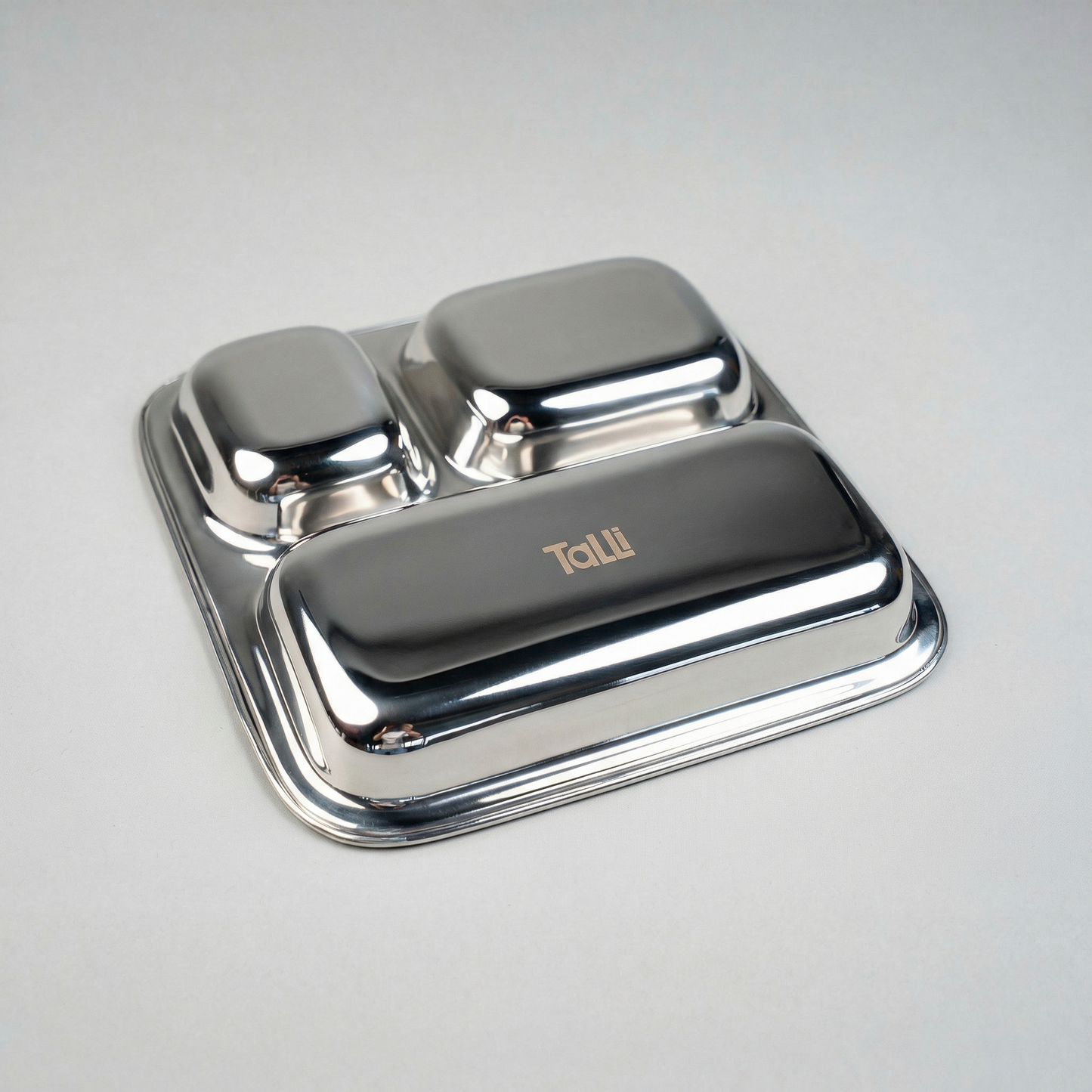 Stainless Steel Children's Plates with Compartments Square