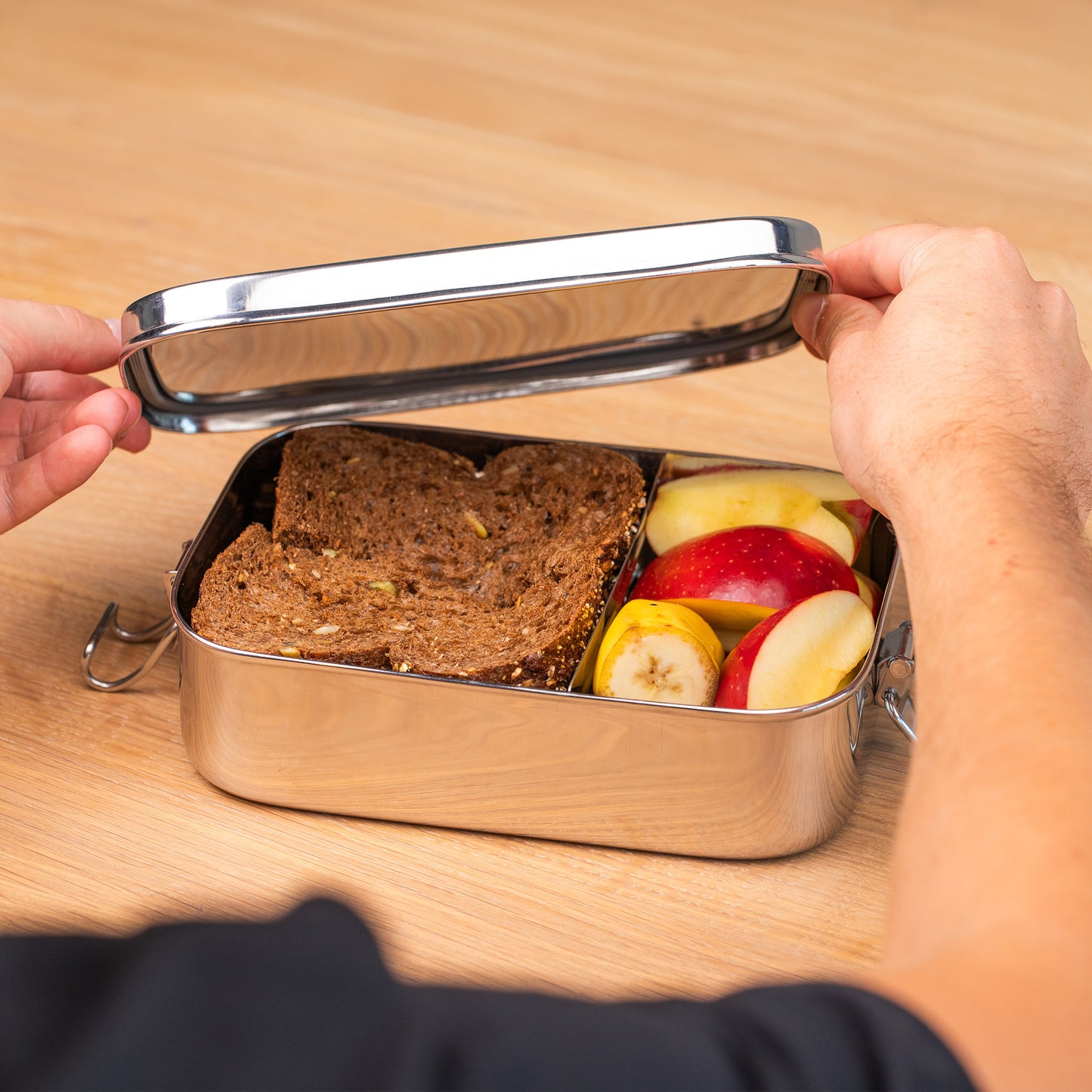 RVS Lunchbox Lekvrij Groot (+divider)
