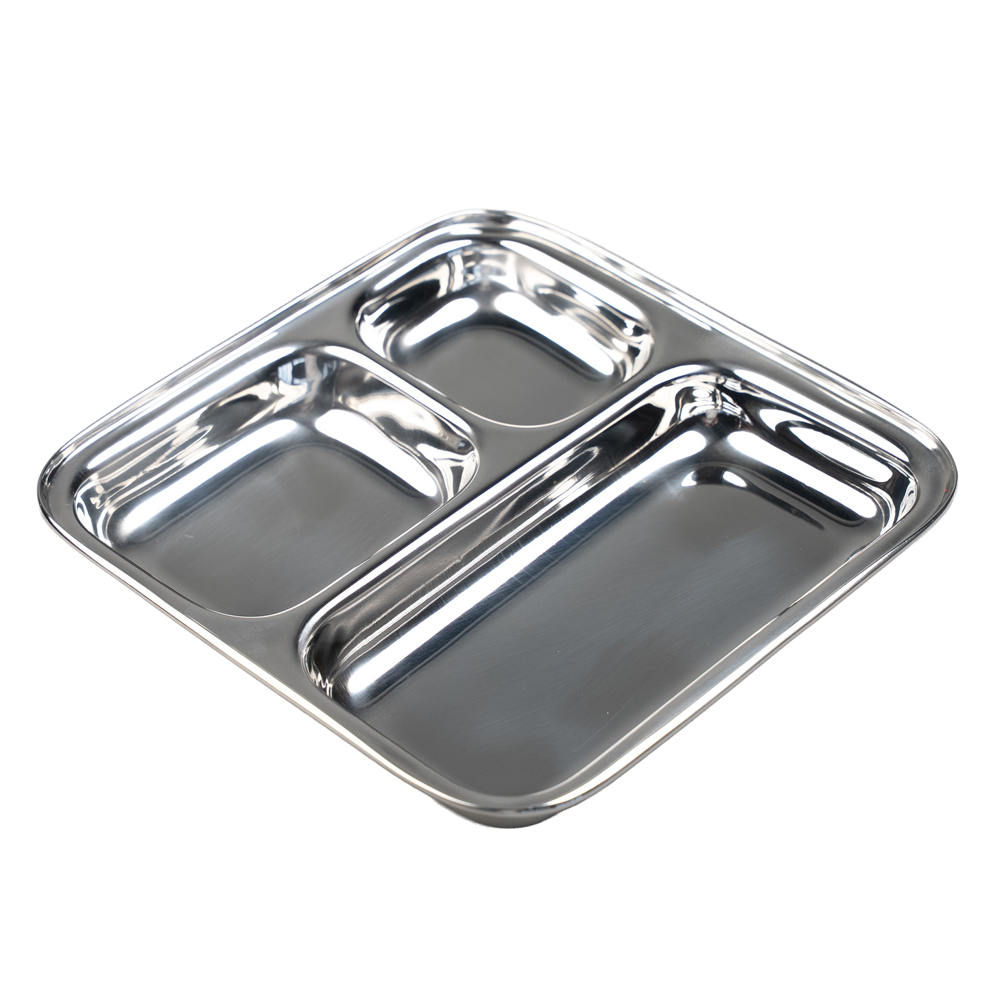 Stainless Steel Children's Plates with Compartments Square