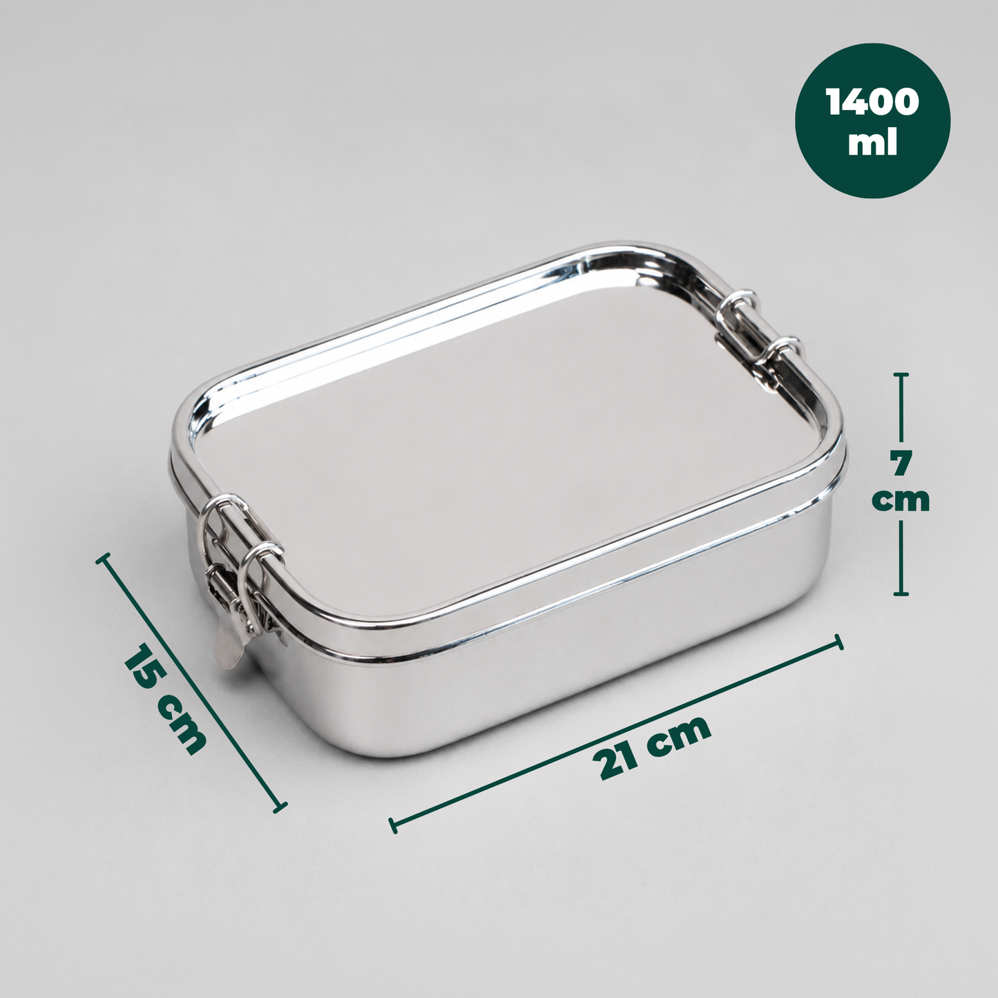RVS Lunchbox Lekvrij Groot (+divider)