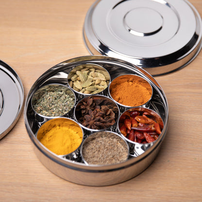 RVS Indian Spice Box (Klein) (Masala Dabba)