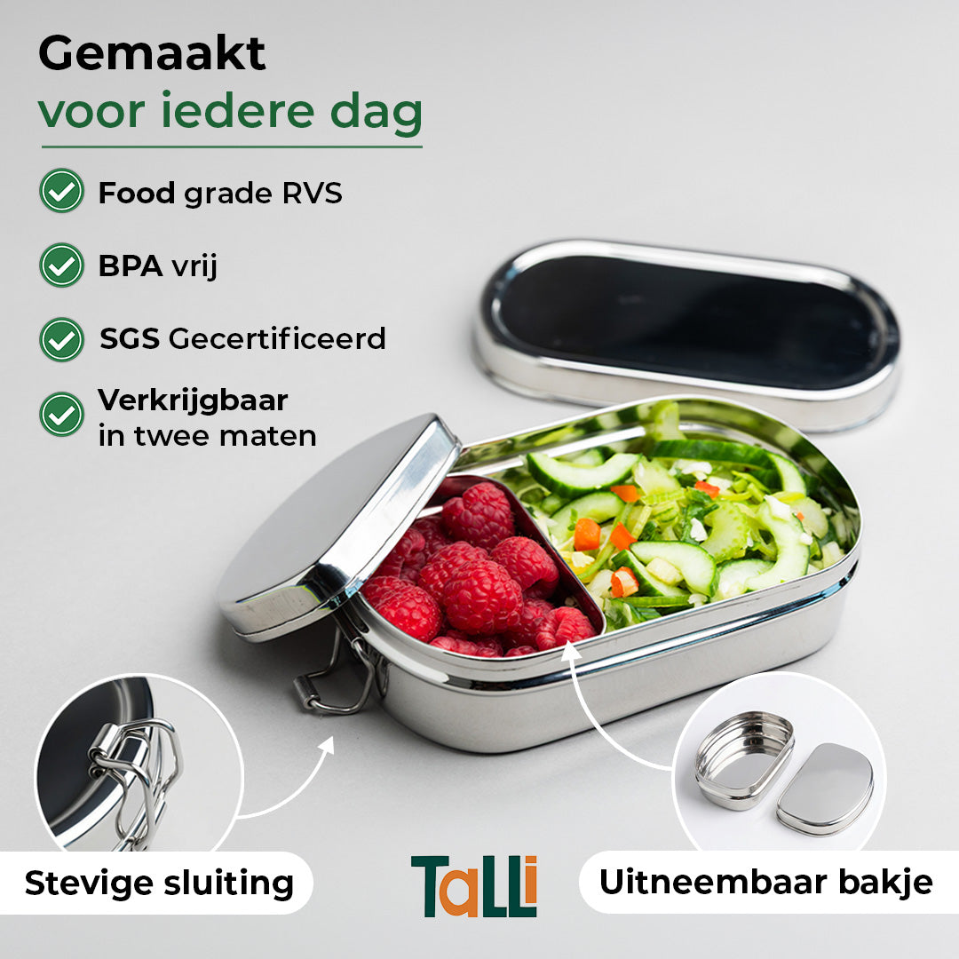 RVS Lichte Lunchbox Ovaal (bento)
