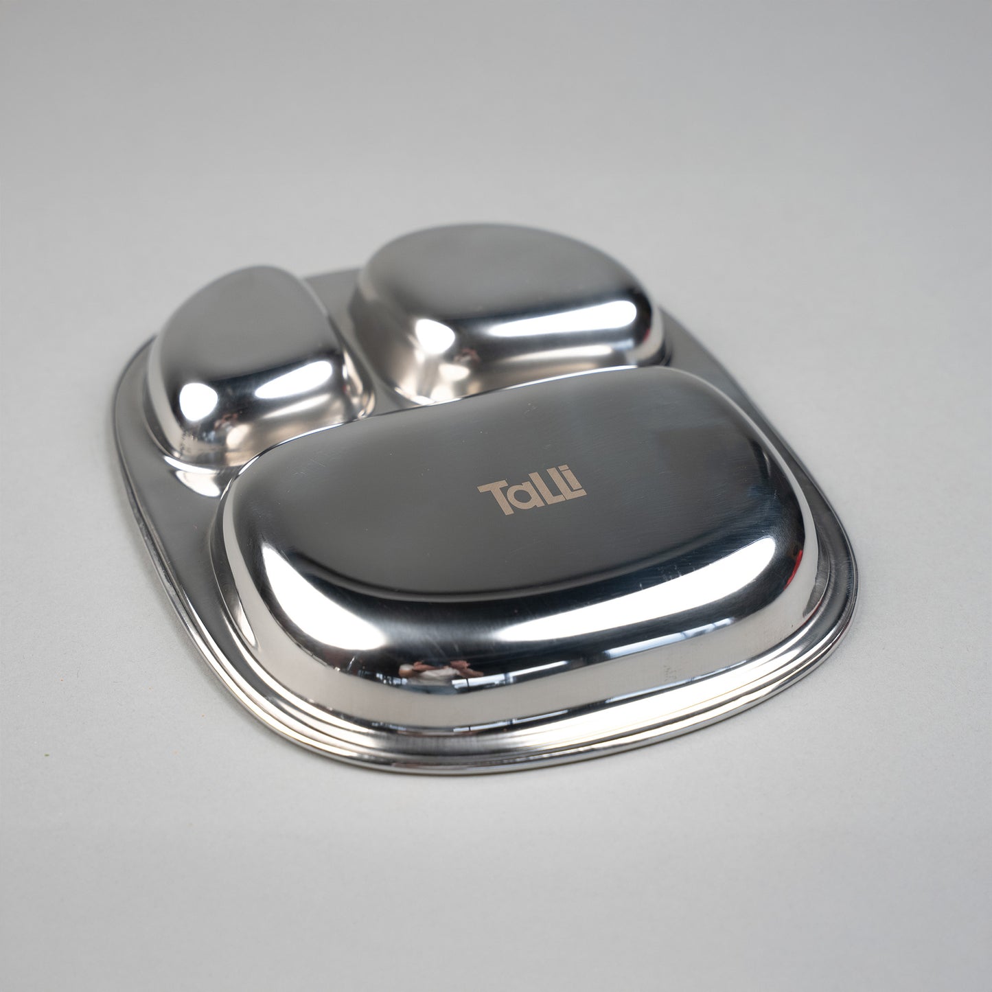 RVS Kinderborden met vakjes Ovaal (Set van 4)