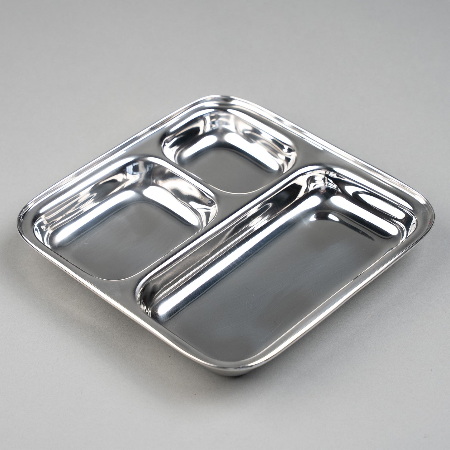 Stainless Steel Children's Plates with Compartments Square