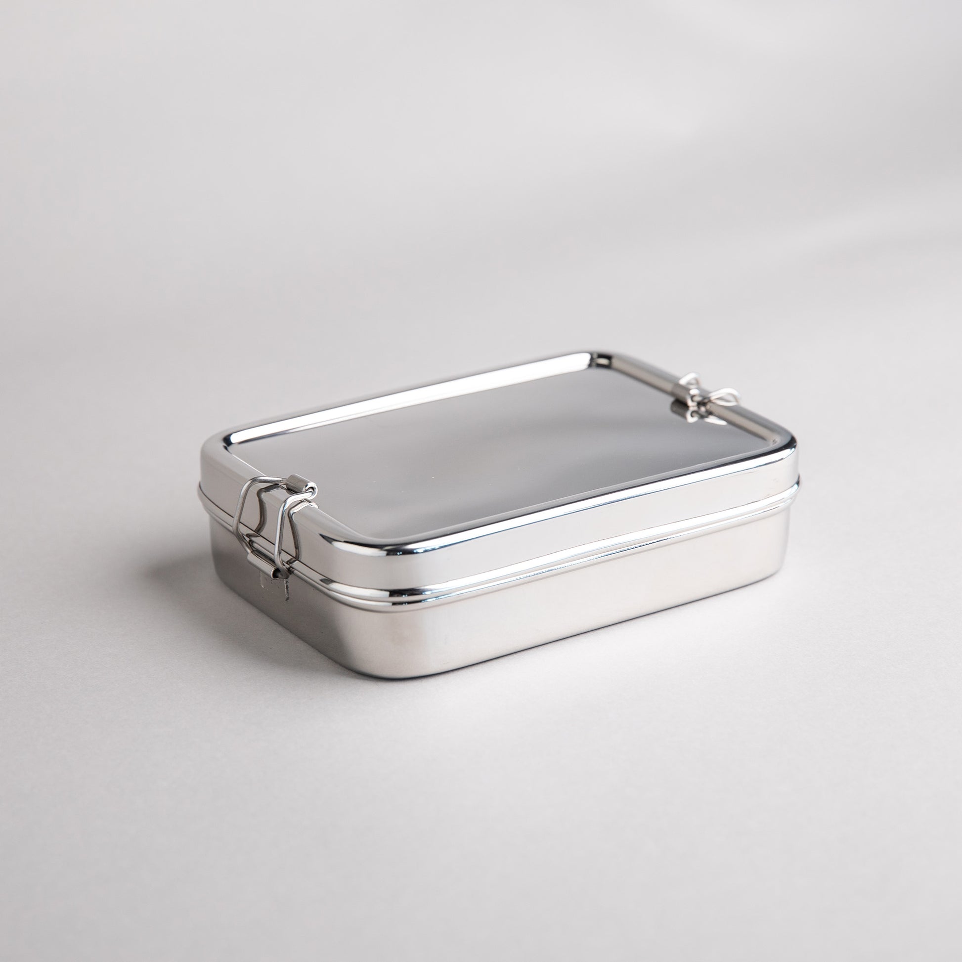 RVS lunchbox met 2 RVS clips