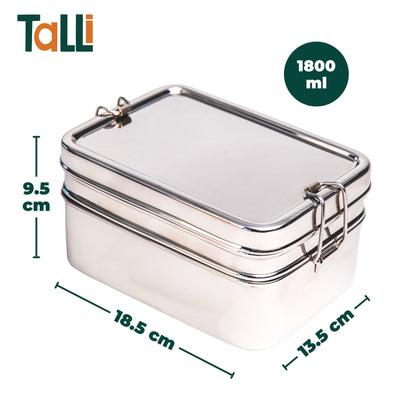 RVS lunchbox met afmetingen
