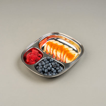 RVS Kinderborden met vakjes Ovaal